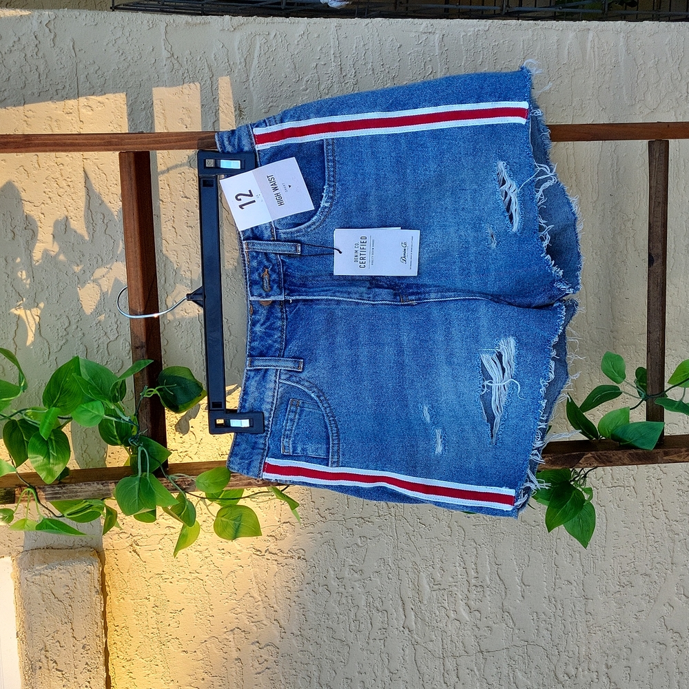 High Waisted Ripped Shorts, Size 8